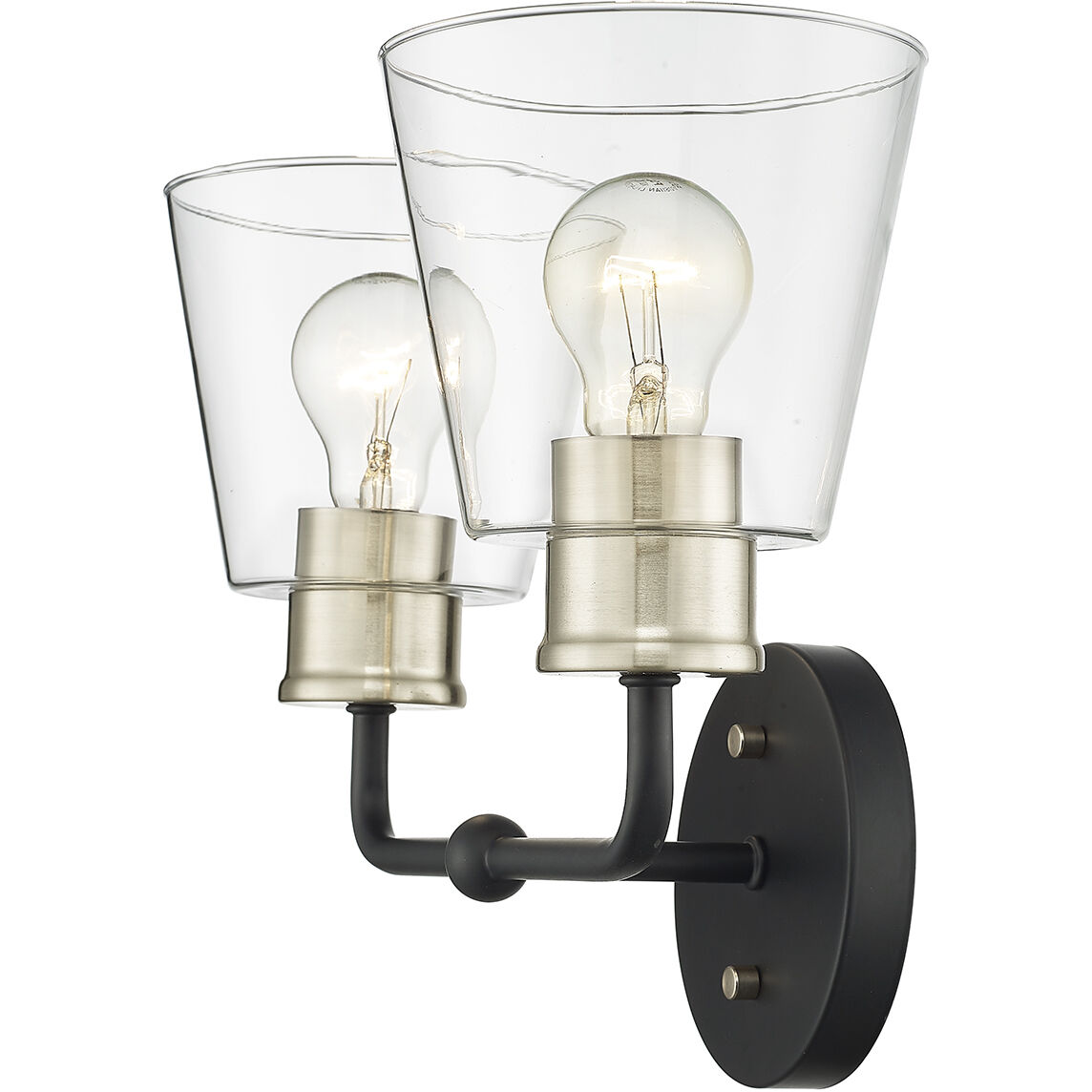 Cameron 2 Light 15 inch Matte Black/Modern Gold Bathroom Vanity Light Wall Light